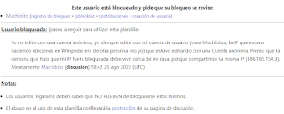 Petición de desbloqueo